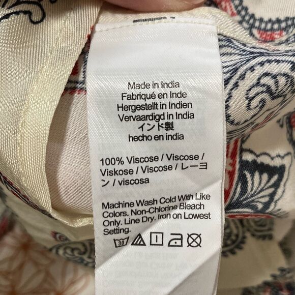 J. Crew Drapey Paisley Long Sleeve Button Up Shirt Size XL Buttermilk - Picture 8 of 9